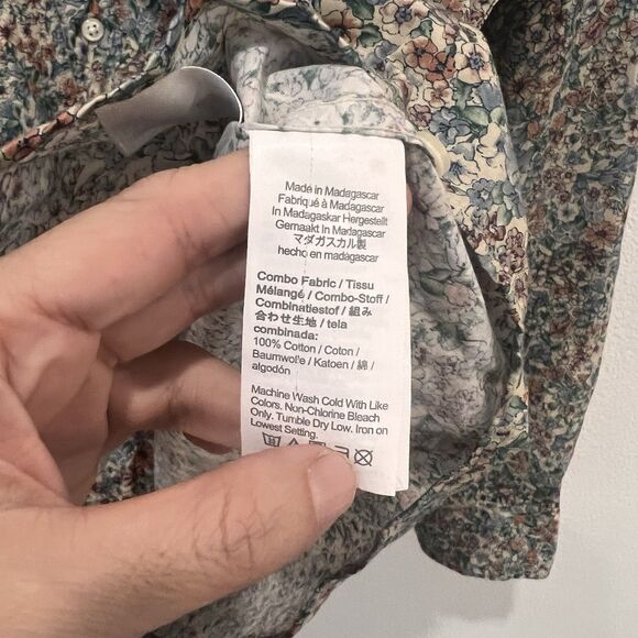 J. Crew Men’s Floral Long Sleeve Button Down Shirt Sz L Floral Relaxed Fit - Picture 4 of 8